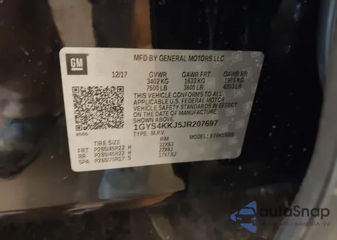 2018 Cadillac Escalade Esv Platinum z USA, uszkodzony, nr VIN 1GYS4KKJ5JR207697